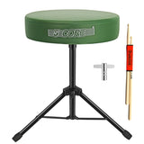 5Core Drum Throne Adjustable Guitar Stool Padded Drummer Seat for Adults & Kids Dark Green