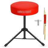 5Core Drum Throne Adjustable Guitar Stool Padded Drummer Seat for Adults & Kids RED