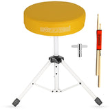 5Core Drum Throne Adjustable Guitar Stool Padded Drummer Seat for Adults & Kids YELLOW