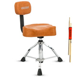 5Core Drum Throne Padded Guitar Stool Backrest Drummer Seat for Adults & Kids BROWN