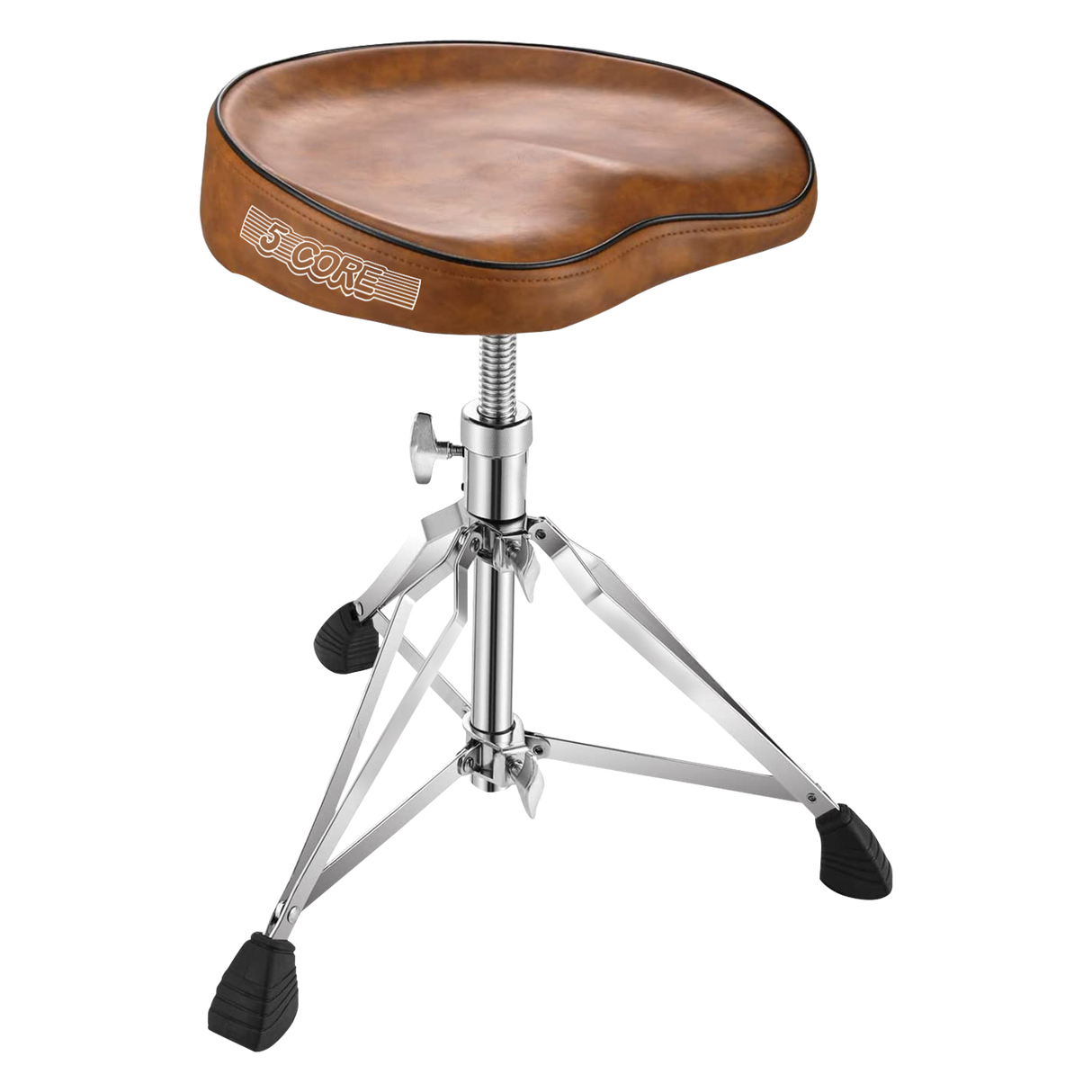 5Core Drum Throne Padded Guitar Stool Saddle Drummer Seat for Adults & Kids BROWN