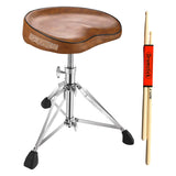 5Core Drum Throne Padded Guitar Stool Saddle Drummer Seat for Adults & Kids BROWN