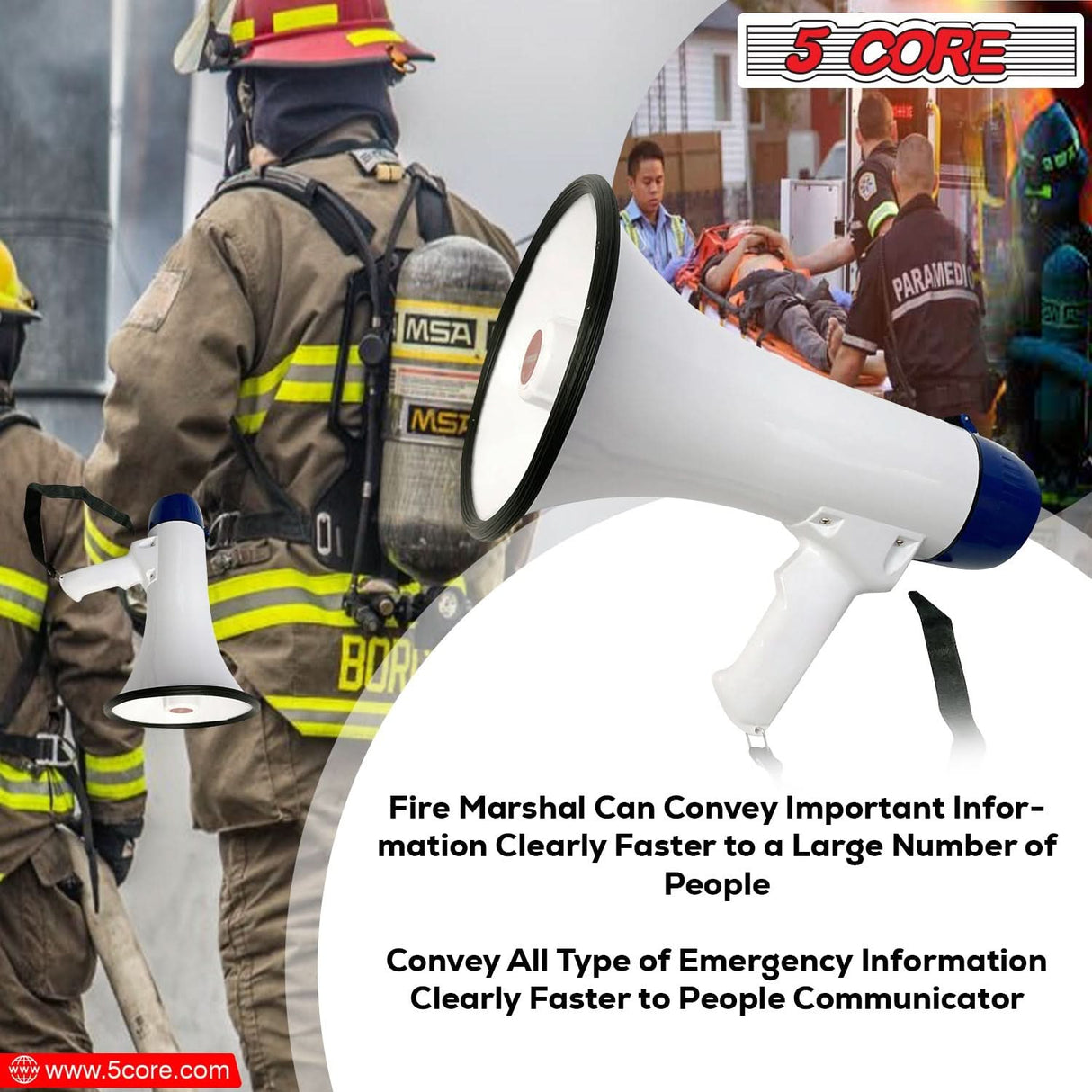 Designed for emergency situations, the fire marshal megaphone delivers clear instructions with authority.