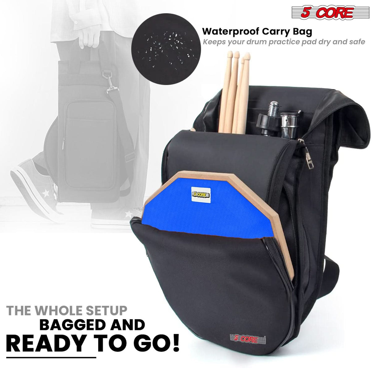 These practice pads for drummers come with a waterproof carry bag, ensures your gear stays protected and easily transportable