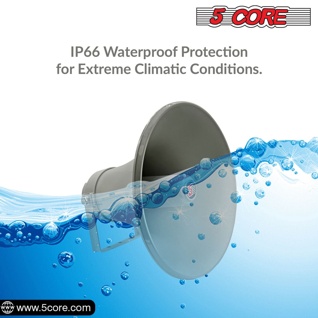 Waterproof PA horn speaker designed for durability and reliable performance in all weather conditions.