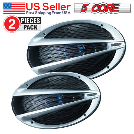 5 Core 6x9 Speakers Car Audio Black 2 Pack| 1100W Coaxial Speakers Car Audio with 100 MM Magnet, 4 Ohm | Professional 6x9 Speaker for Car Audio, Door Speakers- CS-69-40 1 Pair