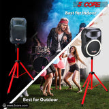 5Core Speaker Stand Tripod Tall Adjustable 72 Inch DJ Studio Monitor Stands Pole Mount RED