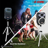 5Core Speaker Stand Tripod Tall Adjustable 72 Inch DJ Studio Monitor Stands Pole Mount WHITE