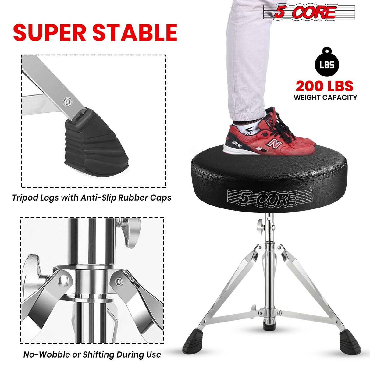 Discover our durable music stool for drums which built to support a weight capacity of up to 200 lbs