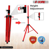 5Core Speaker Stand Tripod Tall Adjustable 72 Inch DJ Studio Monitor Stands Pole Mount RED