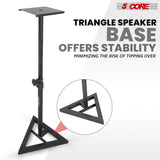 5 Core Speaker Stand Triangle Base Tall Adjustable 35mm DJ Studio Monitor Stands Pole Mount