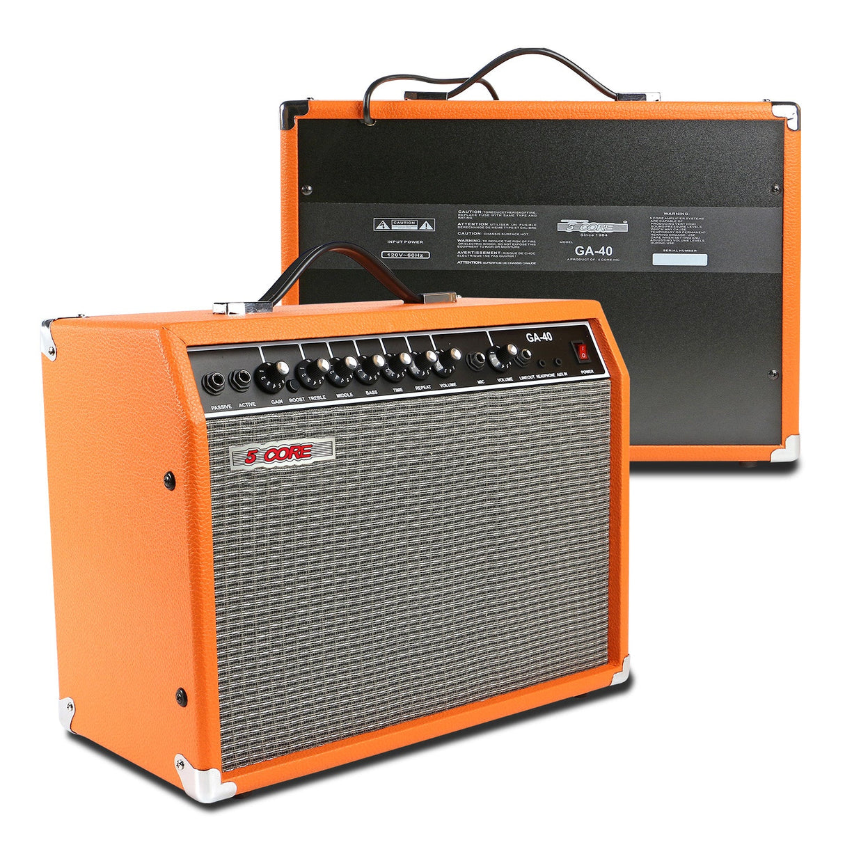 5 Core Guitar Amp For Electric Bass Acoustic Portable Amplifier Practice Amplificador 40W Orange