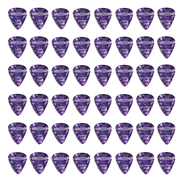 5 Core Guitar Picks Celluloid Light Medium Heavy Extra Heavy Gauge Pick for Acoustic Electric Bass Guitar Puas Para Guitarra