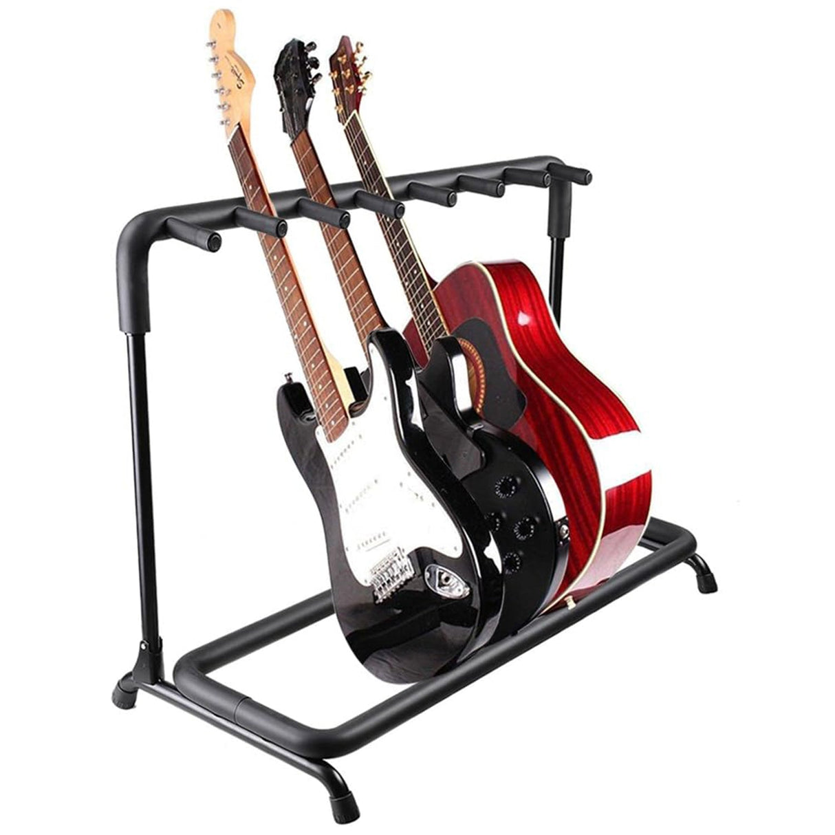 5Core Guitar Rack 7 Slot Multi Guitars Stands Floor Safe Storage for Electric Acoustic Flying V Guitars