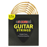 5Core Acoustic Guitar Strings 0.010-0.047 Steel Gauge Heavy Duty w Bright Tone For 6 String Guitars