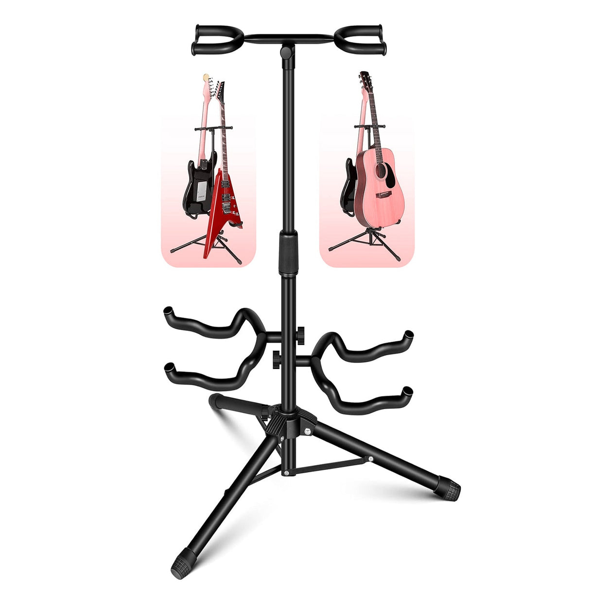 5Core Guitar Stand Floor Tripod  Portable Adjustable Multi Guitars Holder 2N1