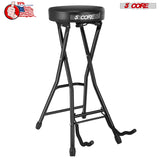 5Core Guitar Stool w Comfortable Padded Seat Foot Rest Guitar Holder w 300 Lbs Capacity