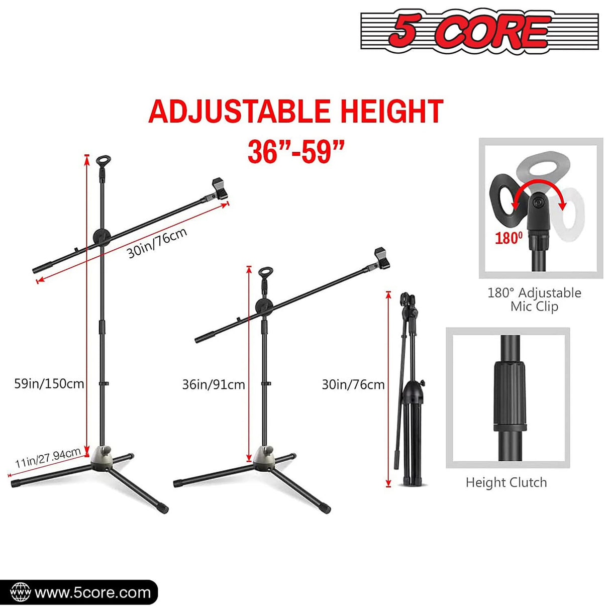 5Core Handheld Dynamic Microphone 2Pcs + Tall Tripod Mic Stand Floor + XLR Cable