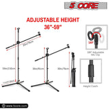 5Core Handheld Dynamic Microphone 2Pcs + Tall Tripod Mic Stand Floor + XLR Cable