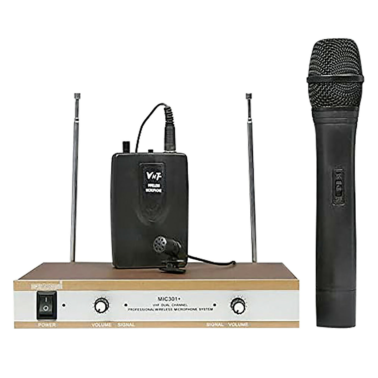 5 Core Wireless Microphones w 1 VHF Dynamic Unidirectional Handheld Microfono Inalambrico & 1 Collar Mic with Receiver