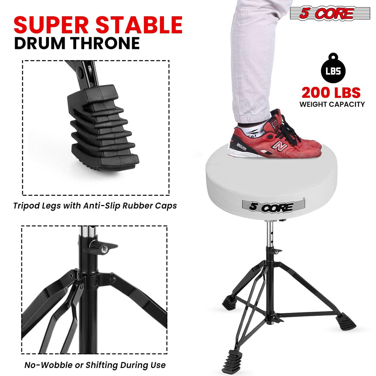 Discover our durable throne for drums which built to support a weight capacity of up to 200 lbs