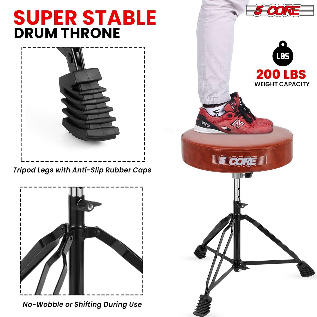 Discover our durable throne for drums which built to support a weight capacity of up to 200 lbs