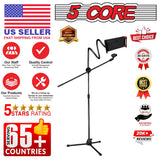 5 Core Tripod Mic Stand w Phone Holder Height Adjustable Microphone Mount Stands