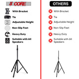 5Core Speaker Stand Tripod Tall Adjustable 72 Inch DJ Studio Monitor Stands Pole Mount BLACK