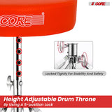 Durable drum stool designed with a reinforced structure, padded seat, and flexible height adjustment.