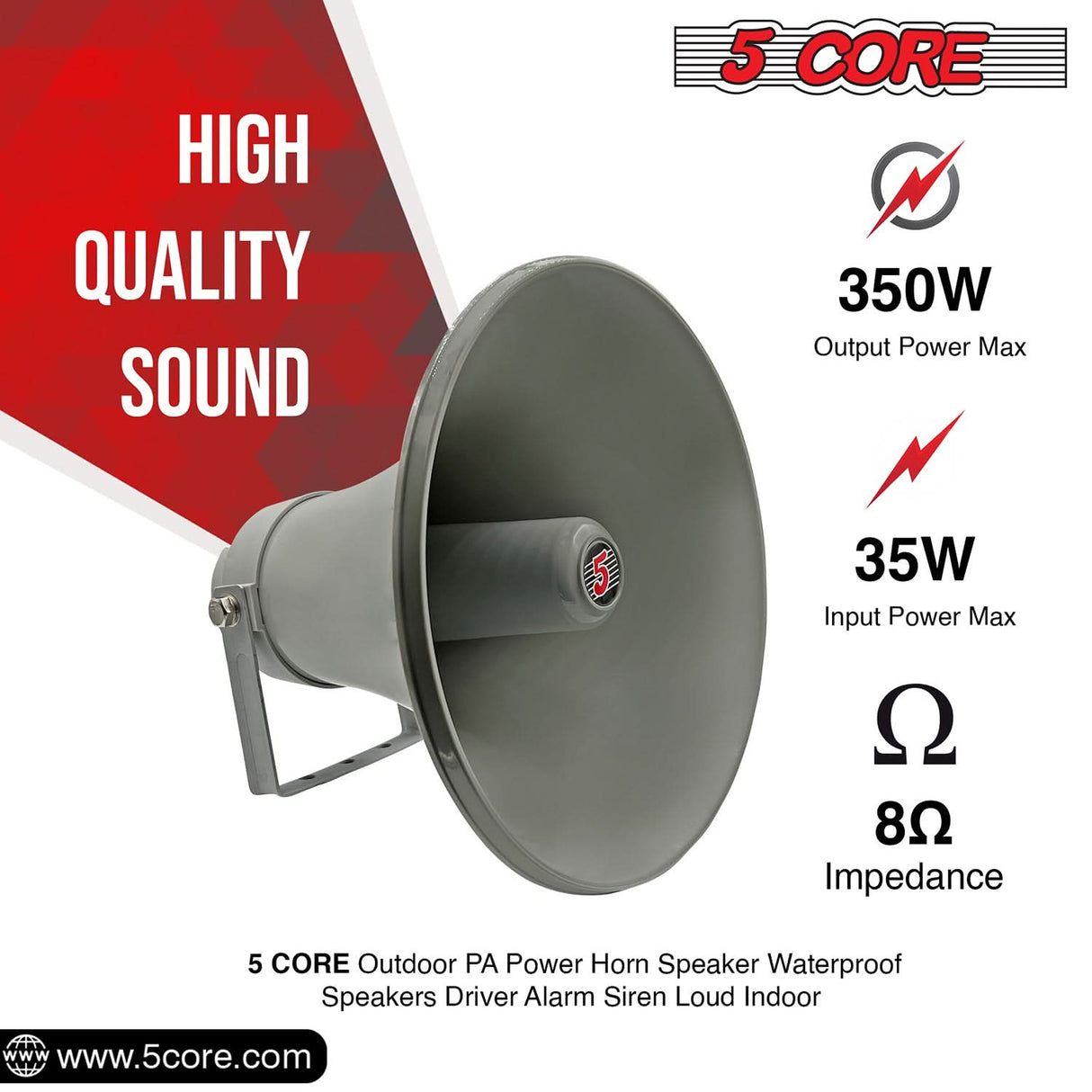 High-quality horn speaker with superior sound clarity, durable ABS plastic build, and powerful audio projection.