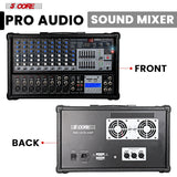 5Core Audio Mixer 4800W Powered 12 Channel 240V Mixer System USB MP3 Bluetooth SD readers Digital LCD Display