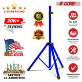 5Core Speaker Stand Tripod Tall Adjustable 72 Inch DJ Pole Mount Studio Monitor Stands BLUE