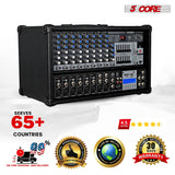 5Core Audio Mixer 4800W Powered 12 Channel 240V Mixer System USB MP3 Bluetooth SD readers Digital LCD Display