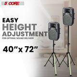 5Core Speaker Stand Tripod w RGB  Lights Adjustable 72 Inch DJ Studio Monitor Stands