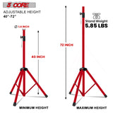 5Core Speaker Stand Tripod Tall Adjustable 72 Inch DJ Pole Mount Studio Monitor Stands RED