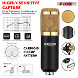 5Core Recording Microphone Podcast Bundle Professional Condenser Cardioid Mic Kit w Boom Arm