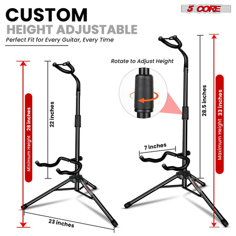 5Core Guitar Stand Floor Foldingholder Soporte Para Guitarra for Acoustic Electric Bass