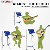 5Core Music Stand For Sheet Music Portable Tripod Adjustable Folding Note Holder BLUE