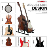 5Core Double Guitar Stand Floor Adjustable A Frame Folding Acoustic Electric Guitars Holder Stands