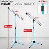 5Core Tripod Mic Stand Heavy Duty Adjustable Holder Floor Microphone Boom Arm SKY BLUE