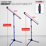 5Core Tripod Mic Stand Heavy Duty Adjustable Holder Floor Microphone Boom Arm DARK BLUE