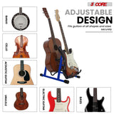 5Core Double Guitar Stand Floor Adjustable A Frame Folding Acoustic Electric Guitars Holder Stands