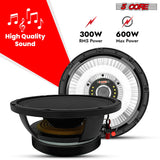 5 CORE 10 Inch Subwoofer Speaker 600W Max 4 Ohm Full Range Replacement DJ Bass Loudspeaker