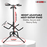 5Core Guitar Stand Floor Tripod  Portable Adjustable Multi Guitars Holder 3N1