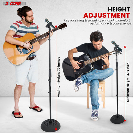 5Core Mic Stand Floor Heavy Duty Height Adjustable Pedestal Para Microfono for Singing On Stage Studio