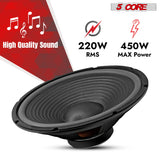 5Core 15 Inch Subwoofer Speaker 450W Max 4Ohm Replacement Sub woofers