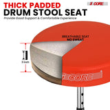 5Core Drum Throne Padded Adjustable Guitar Stool Drummer Seat for Adults & Kids ORANGE