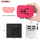 5Core Universal Travel Adapter International Power Adapters 3 Pack Multicharger Plug