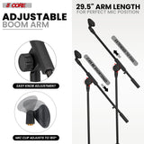 5Core Tripod Mic Stand Heavy Duty Adjustable Holder Floor Microphone Boom Arm BLACK