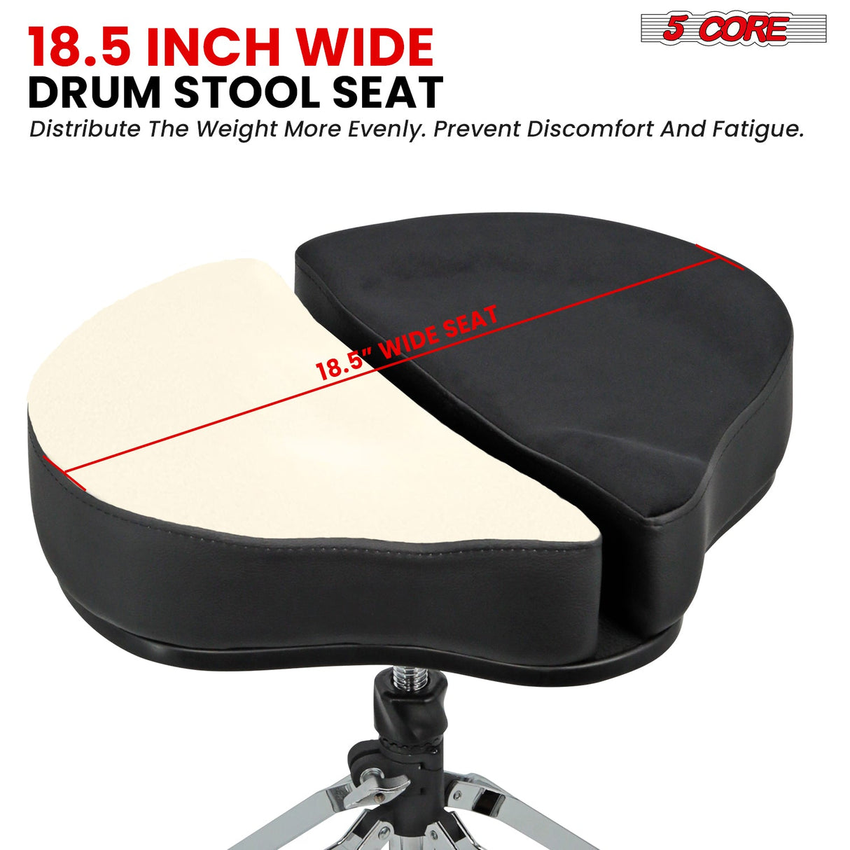 5Core Drum Throne Sponge Padded Guitar Stool Drummer Seat for Adults & Kids